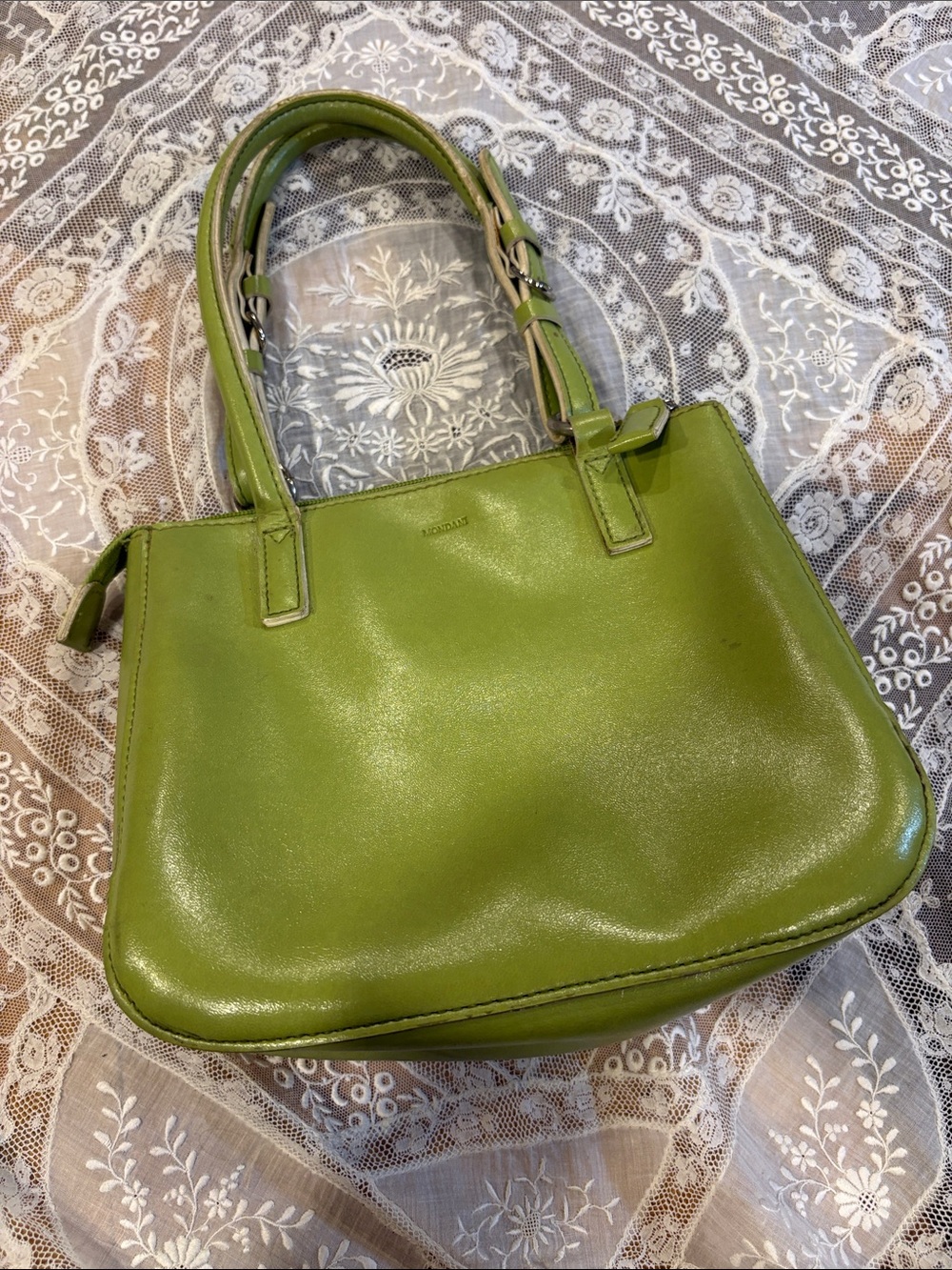 Mondani Olive Green Leather Shoulder Bag